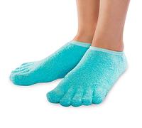 5-Toe Gel Lined Foot Moisturizing Socks by NatraCure - Aloe & Shea Infused Fuzzy Hydrating Socks - Soft Feet Moisturizer Spa & Pedicure Socks for Dry Cracked Heels, Calluses - Size: XX-Small