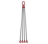 5 Ton Chain Sling with 1.5m 4 Leg Chain Sling,Fork Head Hook with Forging Trap,Alloy Steel Heavy Duty Engine Chain Hoist Lifts, G80 Alloy Steel Engine Chain Hoist Lifts with Standard Marking