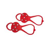 5-Tooth Ice Gripper Crampons for Shoes and Boots Traction for Hiking and Snow Ski Glides For Walker Crampon Shoes Outdoor(Red,Medium)