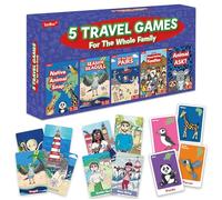 5 TRAVEL GAMES | 5 Card Games | Travel Size | Holiday Essentials | Fun for all the Family |Play on Holiday, Travel Game for Children, Plane Activities for Kids, small & compact fits in hand luggage