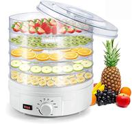 5-Tray Electric Food Dehydrator, 350W Food Dryer Countertop Food Dehydrator Machine, with 35-70°C Adjustable Temperature, Stainless Steel Electric Fruit Dried Machine, Commercial Drying Fruits, LJJY