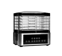 5-Tray Electric Food Dehydrator with Digital Timer & Temperature Control | for Jerky, Fruits, Herbs | Stainless Steel Trays, Even Drying Technology | 30-75°C Adjustable, BPA-Free, Black
