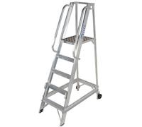 5 Tread 1.3M Aluminium Warehouse Steps With Handrail For Safe Narrow Aisle Access