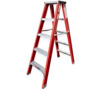 5 Tread Fibreglass Step Ladder 1.5m Lightweight EN-131 Certified Ladder for Electrical & Industrial Use TUFFMATE for Tough Jobs
