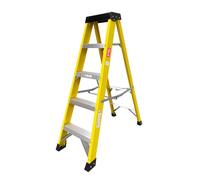 5 Tread Heavy Duty Fibreglass Step Ladder | Electricians Swingback Steps GRP Step Ladder 30,000v I Fibreglass Swingback Steps 5 Step Ladder