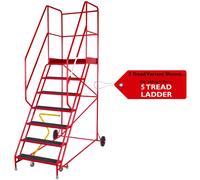 5 Tread HEAVY DUTY Mobile Warehouse Stairs Anti Slip Steps 2.13m Safety Ladder