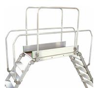 5 Tread Industrial Bridging Steps With Handrails - Safe Crossover Ladder 0.9M X 0.5M Platform