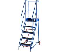 5 Tread Mobile Warehouse Stairs Anti Slip Steps 2.25m Portable Safety Ladder