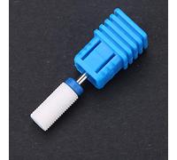 5 Type Ceramic Cylinder Nail Drill Bits for Manicure and Pedicure Drills - Nail Grinding Head with Stainless Steel Durability for Salon or Home Use (Round flat head M)