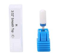 5 Type Ceramic Nail Drill Bits, Nail Drill Bits Polishing Manicure Tools, Cylinder Shape Grinding Head Nail Drill Bit for Manicure Drills Machine(Round bald)