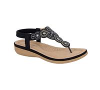 (5 UK, Black) Cipriata Womens/Ladies Mazzina Jewelled Toe Post Sandals