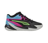 (5 UK, Black/Pink) Puma Childrens/Kids Dagger Leather Basketball Shoes