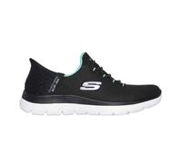 (5 UK, Black/Turquoise) Skechers Mens Summits - Diamond Dream Slip-In Casual Shoes
