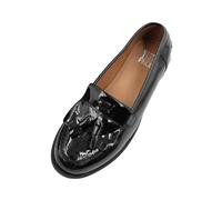 (5 UK, Black) Where's That From Womens/Ladies Imogen Tassel Patent Leather Slip-on Flatform Loafers