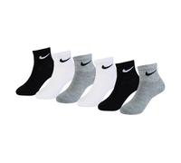 (5 UK Child-9 UK Child, Grey/White/Black) Nike Childrens/Kids Swoosh Trainer Socks (Pack of 6)