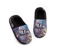 Star Wars The Mandalorian Slippers for Boys Kids Baby Yoda Character House Shoes Movie Merchandise for Him | Foam Slip On 5 UK Black