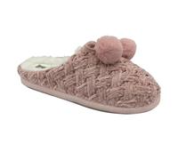 (5 UK, Pink) Dunlop Womens/Ladies Textured Knit Mule Slippers
