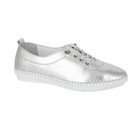 (5 UK, Silver) Mod Comfys Womens/Ladies Metallic Leather Casual Shoes