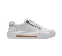 (5 UK, White) Clarks Womens/Ladies Hollyrose Leather Zip Trainers