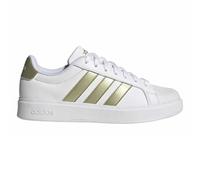 (5 UK, White/Gold) Adidas Womens/Ladies Grand Court Low Cut Flat Trainers