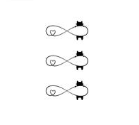 5 Unique, Minimalist, And Fresh Heart-Shaped Cat Möbius Strip Temporary Tattoos