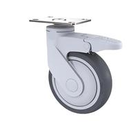 5" Universal Rubber Caster Wheel for Equipment - Silent Flat Screw Caster Heavy Duty Perfect for Instruments and Furniture 1 Piece (A-2)