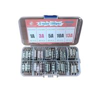 5 Values 100 Pcs 1 3 5 10 13 A amp 240 V Volt Household Mains Plug Fuse 6.3x25 mm 0.25x1Inch BS1362 Ceramic Tube Cartridge Fuses Assortment Kit packag, Clear Plastic Box | UK Standard Safety Fuses