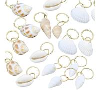 5 Varieties, Hair Styling, 60 Pcs Shell Hair Accessories Set, Seashell Charm With Ring For Hairstyles, Chic, Natural