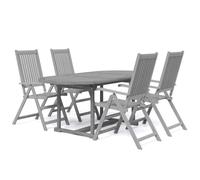 (5) vidaXL Solid Wood Acacia Garden Dining Set Table 5/7 Piece Oval/Rectangular