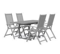 (5) vidaXL Solid Wood Acacia Garden Dining Set Table 5/7 Piece Oval/Rectangular