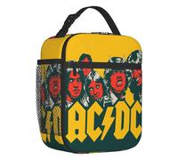(5) Vintage Rock Ac Dc Heavy Metal Resuable Lunch Box Women Music Band Cooler Thermal Food Insulated Lunch Bag Office Work