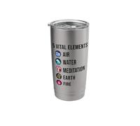 5 Vital Elements Air Water Meditation Earth Fire Relaxation Stainless Steel Insulated Tumbler