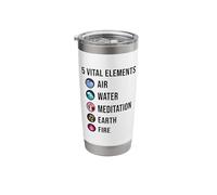5 Vital Elements Air Water Meditation Earth Fire Relaxation Stainless Steel Insulated Tumbler