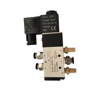5 Way 2 Position Pneumatic Solenoid Valve 4v210-08 4V110-06 12v 24v 110v 220v Free for 3 Fittings and 2 Brass Silencer(4V210-08 AC220V,6mm)