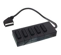 5 Way Black Scart Lead Splitter Box - 5 Devices to 1 Socket