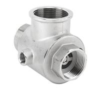 5 Way Check Valve DN32 Aluminum Alloy Spring Loaded Backflow Preventer, Female Male Threaded Hydraulic Control Valve for High Pressure Fluid Systems up to 16 Bar