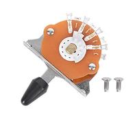 5 - Way Electric Guitar Switch, Blade Style Pickup Selector for, Metal and Plastic Construction with Mounting Screws, Black or White Cap for Easy Tone (Black)