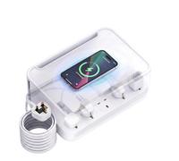 5-Way Extension Lead Cable Tidy Box Wireless Charger Surge 3 USB Slots