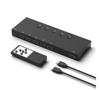 5 Way HDMI Switch 4k@60Hz HDMI Switcher 5 in 1 Out HDCP 2.0 Manual HDMI 2.0 Hub Supports 3D Compatible with Nintendo Switch/Switch OLED/Xbox/ PS5/4/3 Blu-Ray Player Fire Stick Roku Apple TV Chromeca