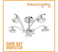 5 Light Semi-Flush Ceiling Light Finish: Chrome