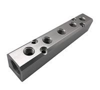 5 Way Pneumatic Manifold Air Distribution Block, G1/2 Supply Port, G1/4-Inch Output Port, Aluminum Alloy