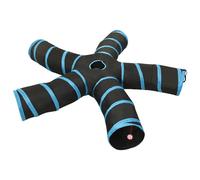 vidaXL Cat Tunnel 5-way Black and Blue 25 cm Polyester