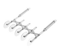 5 Wheel Pizza Cutter Stainless Steel Pastry Cutter Wheel Adjustable Blade Spacing Multi-Wheel Dough Divider Pastry Wheel Cutter Pastry Knife Baking Cutter for Pizza, Bread and Cakes