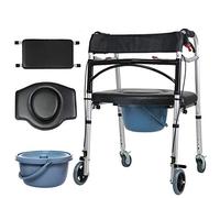 5" Wheels Rollator Walker Lightweight Adjustable 6Lb Adult Walking Frame Folds for Easy Storage Transport Strong and Sturdy,5