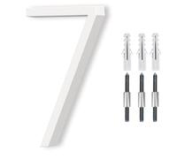 5" White Floating House Number, Metal Modern House Numbers, Mailbox Decor Number with Nail Kit, 911 Visibility Signage (7)