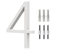 5" White Floating House Number, Metal Modern House Numbers, Mailbox Decor Number with Nail Kit, 911 Visibility Signage (4)