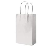 5 White Party Bags Paper Bags With Handles Paper Gift Bag Paper Bag Carrier Bags Paper Bag Sweet Loot Celebrations Birthday Christmas Halloween Reinforced Twisted Handle (White - 5 Bags)