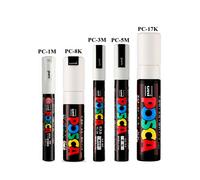 (5 White Set) Posca Acrylic Paint Marker Pen, PC-5M/3M/1M/8K/17K