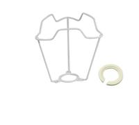 5" White Shade Carrier to Support LAMP Shade with Duplex Ring Fitting - Free Adaptor to FIT Most Types of Light Bulb Base CAPS - E27 B22 E14 B15-42MM Hole with REDUCING Adaptor for 29MM