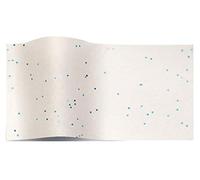 5 White with Blue Gemstone Wrapping Tissue Paper Sheets ~ Luxury Sparkly Glitter GEM 35x45cm